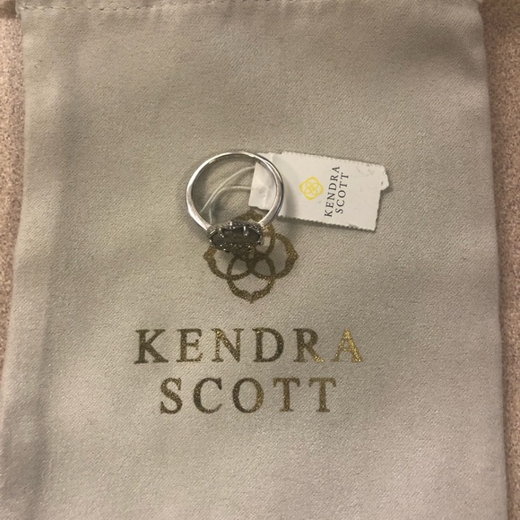 New Kendra Scott Kylie Druzy Platinum Ring Size 7 - Picture 2 of 6